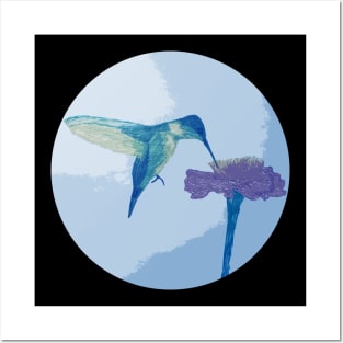 Hummingbird Blue Posters and Art